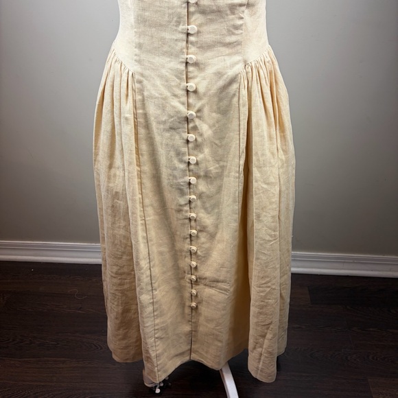 New Loeffler Randall drop waist S sand Midi Dress Cottagecore Fairy Prairie - Picture 3 of 14